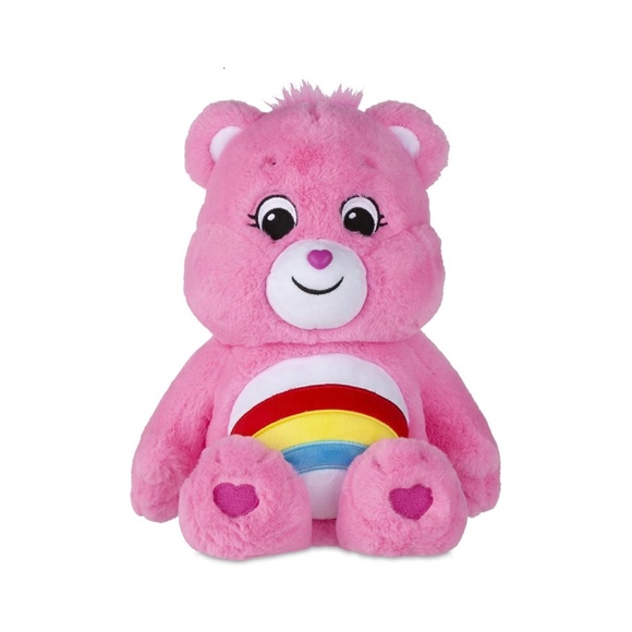 NIB Cheer Bear Care Bears Plush 14” Stuffed Animal Pink Rainbow - Picture 1 of 12